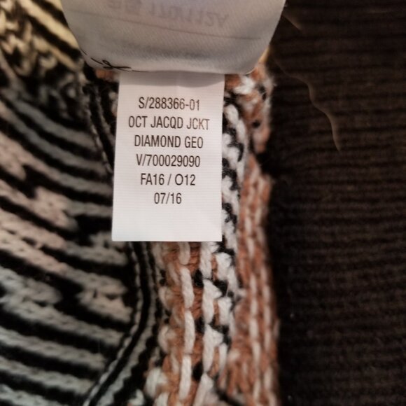 Old Navy Womens XL Open Cardigan Textured Aztec Southwestern Black White Brown - Picture 8 of 8